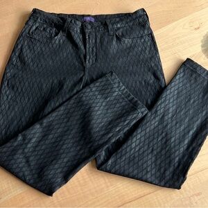EUC NYDJ Women’s Midnight Black Patterned Skinny Jeans - Sz 10